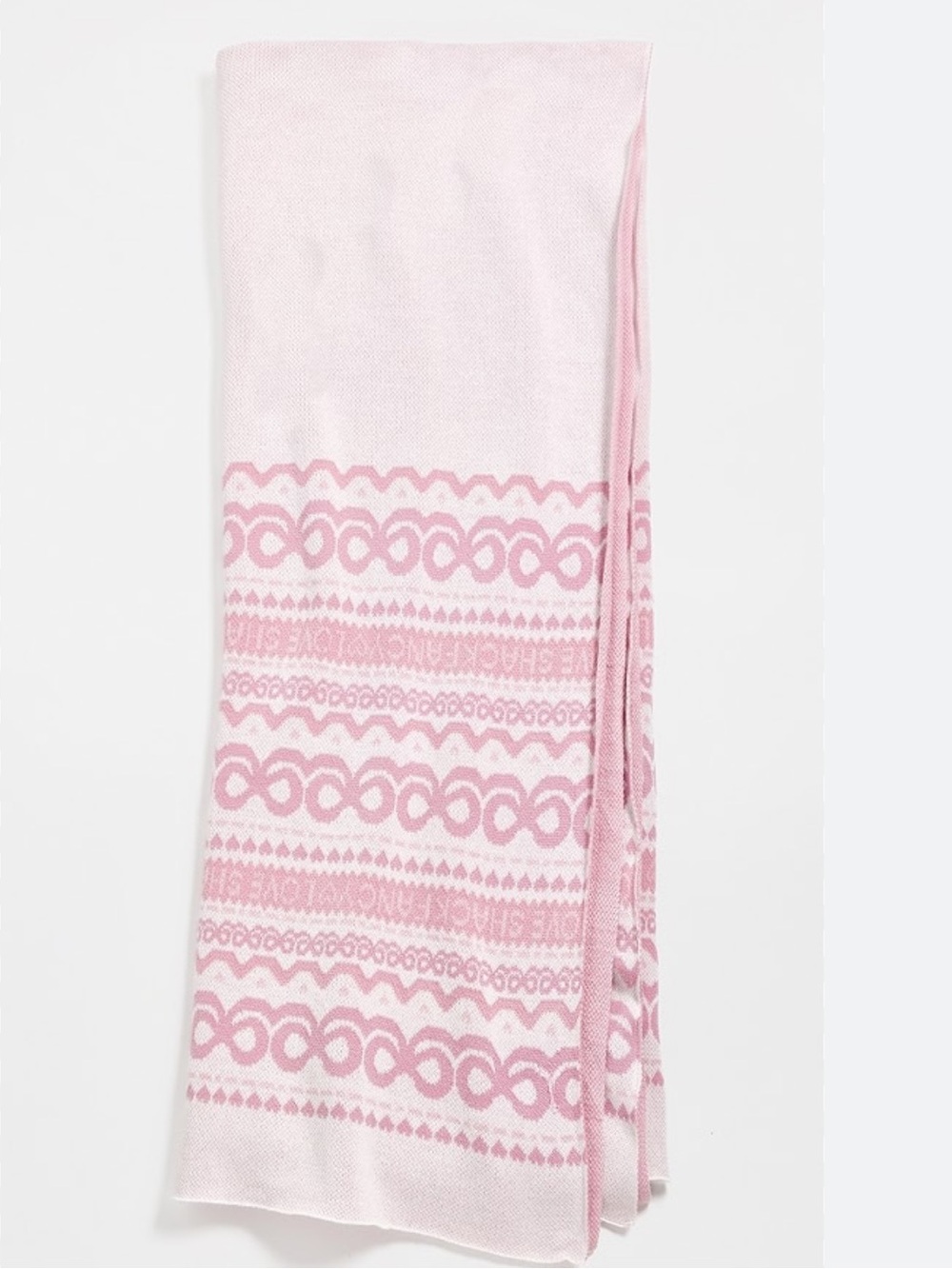 LoveShackFancy Pink & White Fair Isle Baby Blanket